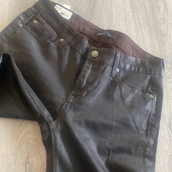 Fidelity leatherteen Coated brown NWT tag  pants size 31 - Picture 7 of 14